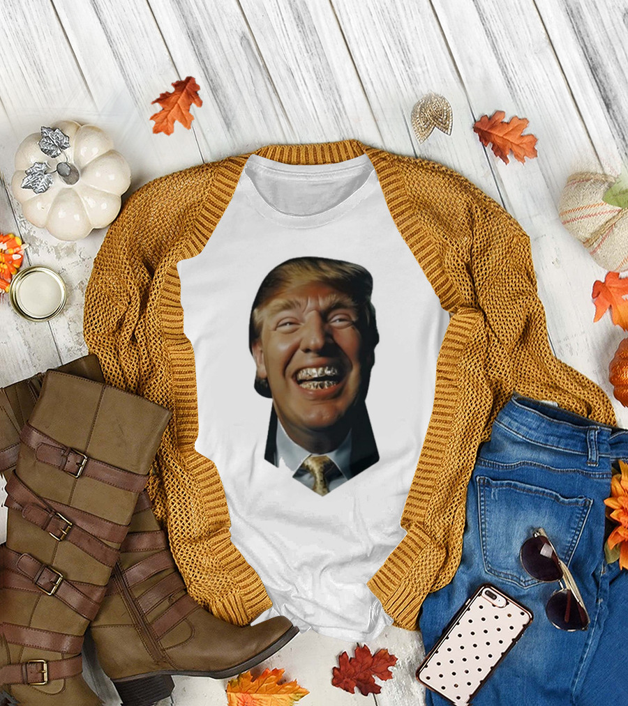 Trump Grill Teeth Grin Face Concept T-Shirt