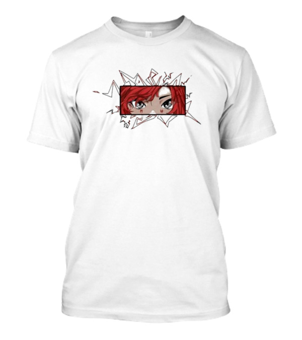 Hiswattson Recharged Anime Character Red Hair And Bold Eyes T-Shirt