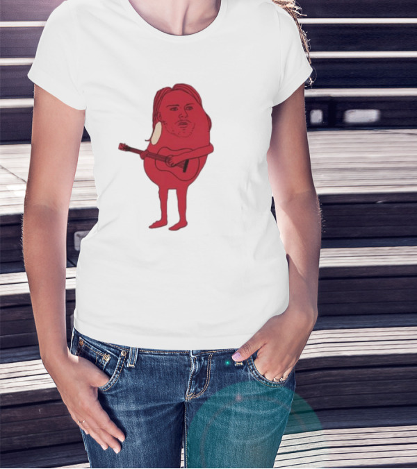 Penkmatters Kurt Cobain Red Character With Guitar T-Shirt
