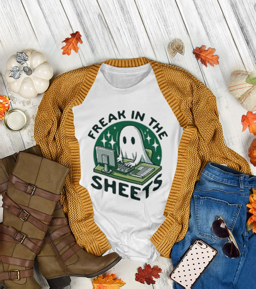 Freak In The Sheets Ghost Computer Humor T-Shirt