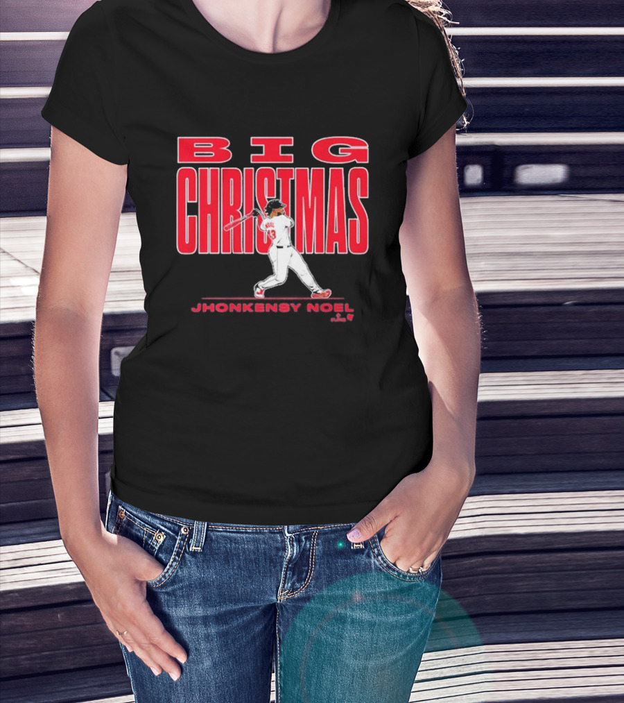 Jhonkensy Noel Big Christmas Baseball Player Swing T-Shirt