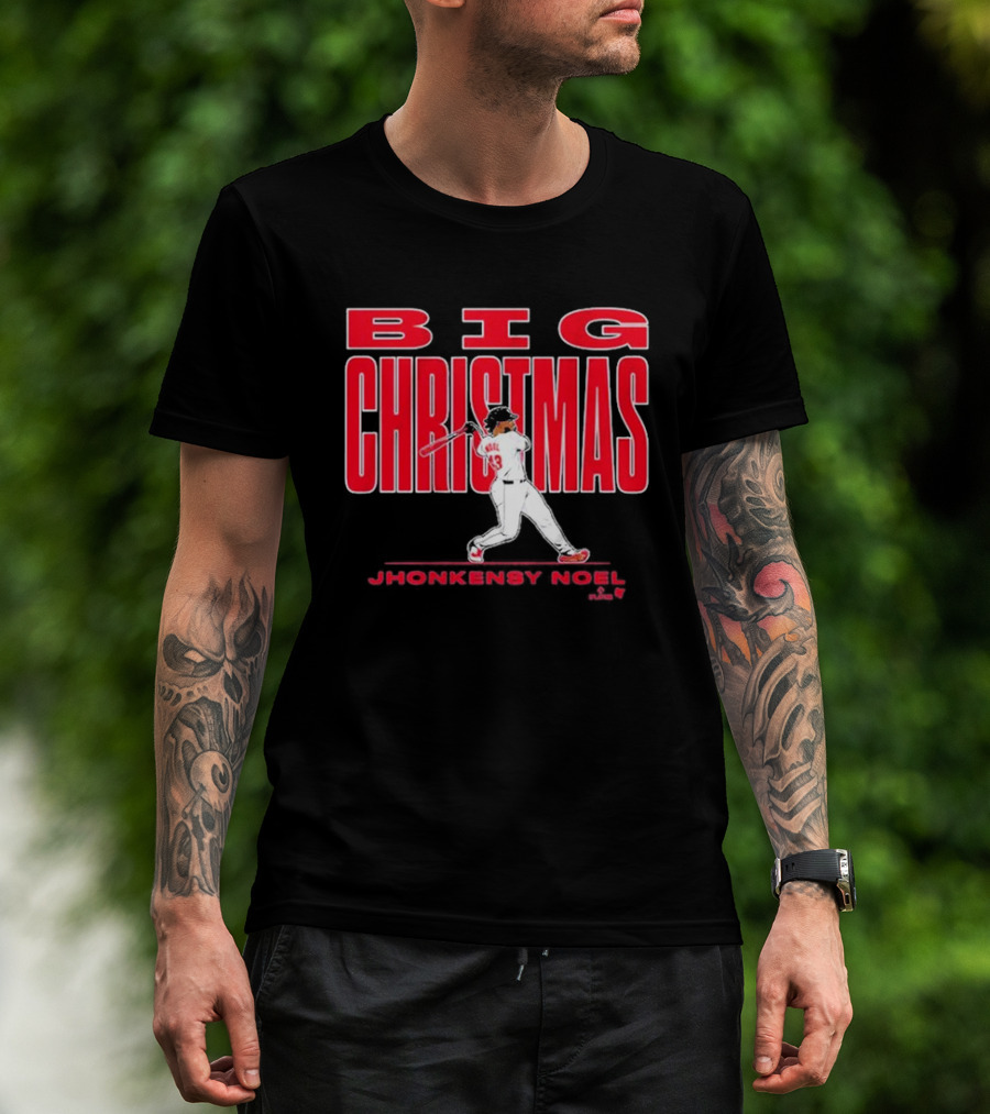 Jhonkensy Noel Big Christmas Baseball Player Swing T-Shirt