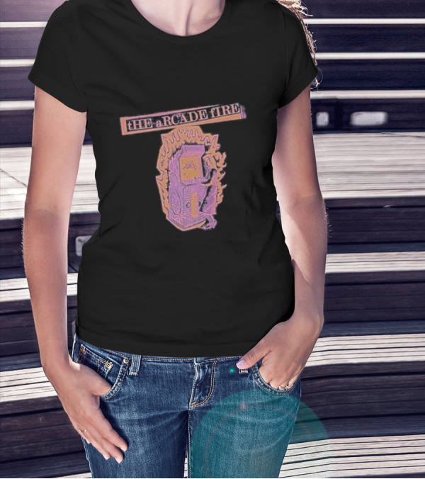 Arcade Fire The Arcade Fire Flaming Arcade Machine T-Shirt