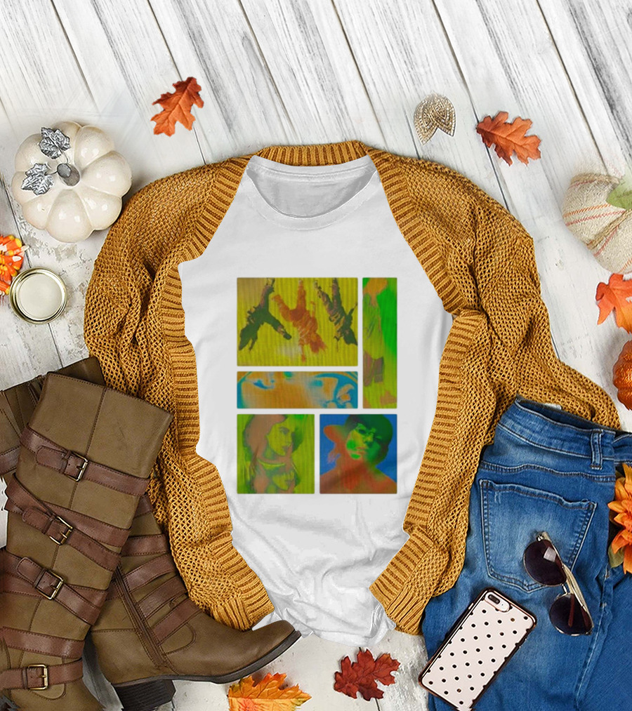 Billie Eilish Birds Of A Feather Collage Thermal Five-Panel Abstract Portraits Multicolor T-Shirt