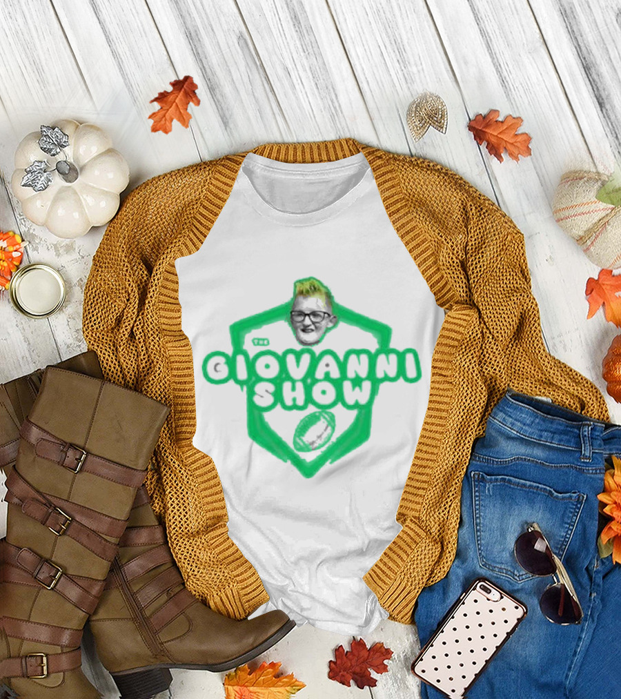 Support The Giovanni Show Football Badge T-Shirt