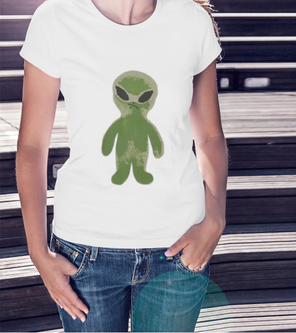 The8 Hoodhood Alien Overfit Half Green Character T-Shirt