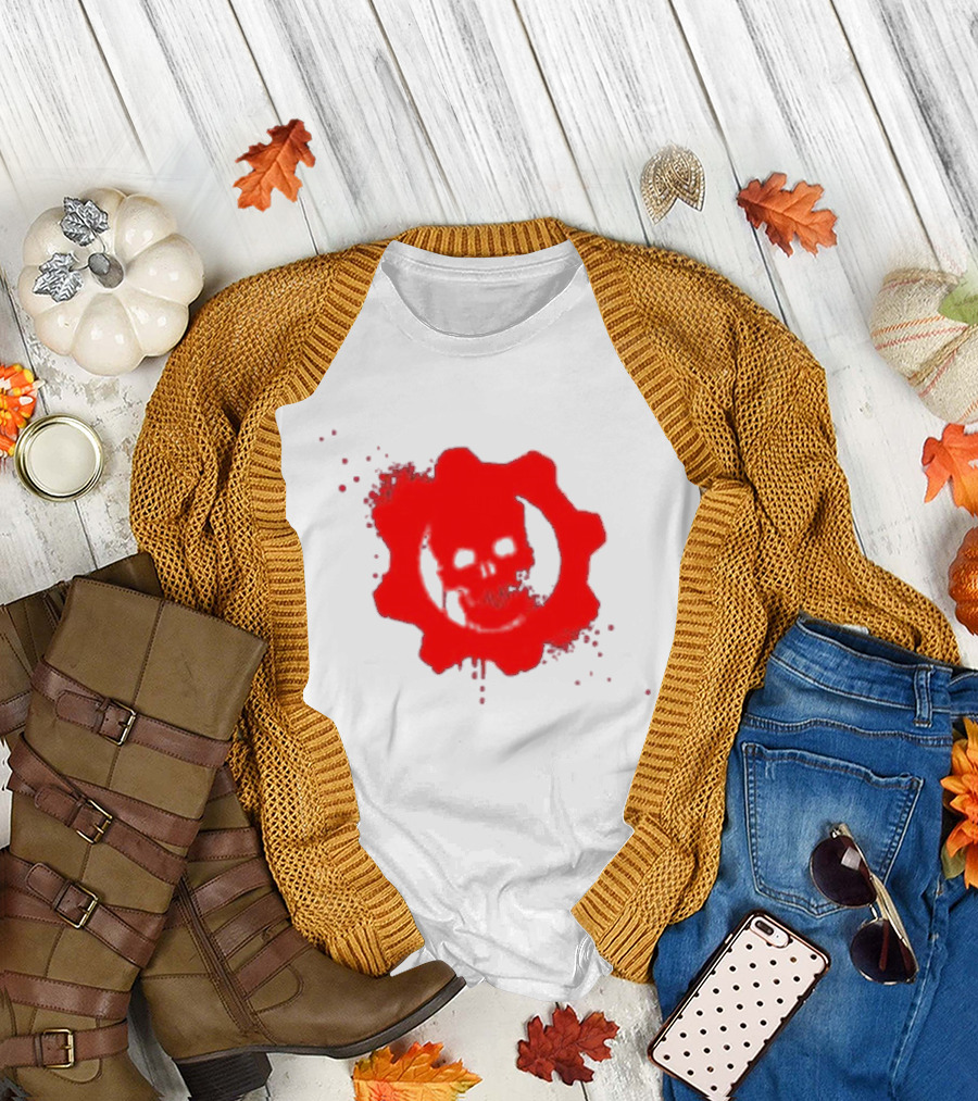 Gears of War Crimson Omen Icon in Red with Skull T-Shirt