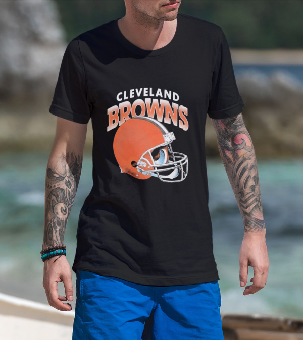 Cleveland Browns Helmet Logo Gradient T-Shirt