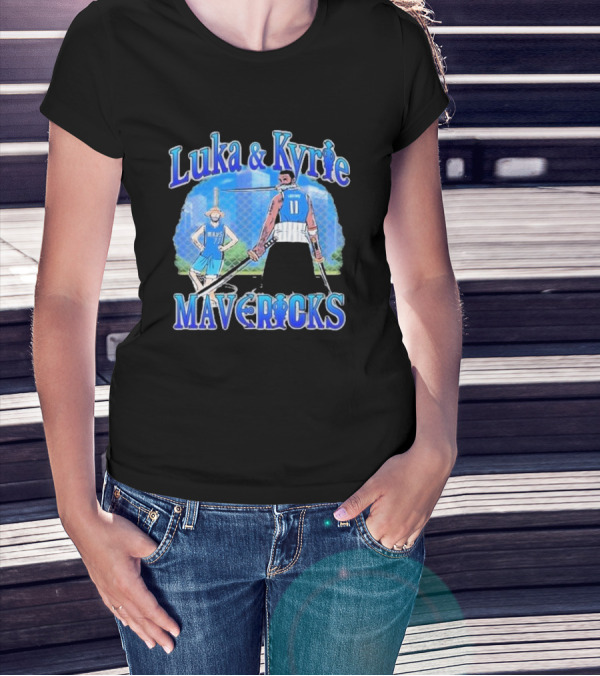 Luka And Kyrie Mavericks Luffy And Zoro Crossover T-Shirt