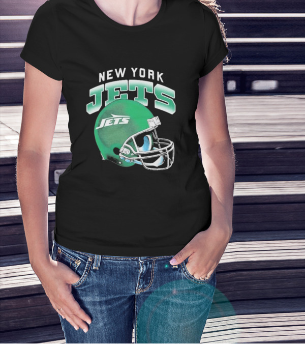 New York Jets Green Gradient Helmet T-Shirt