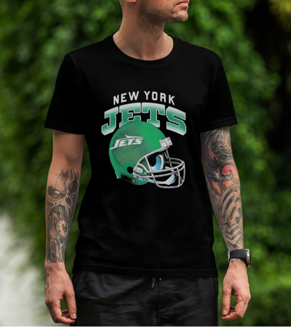 New York Jets Green Gradient Helmet T-Shirt
