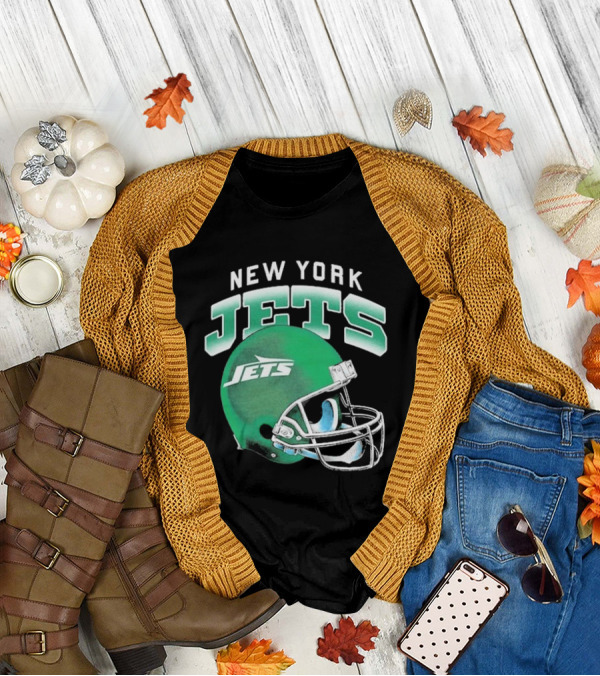 New York Jets Green Gradient Helmet T-Shirt