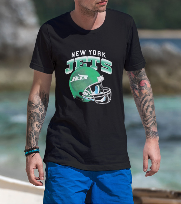 New York Jets Green Gradient Helmet T-Shirt