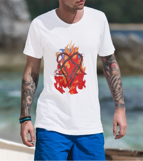 Ville Valo Heartagram Flames Touched By Fire T-Shirt