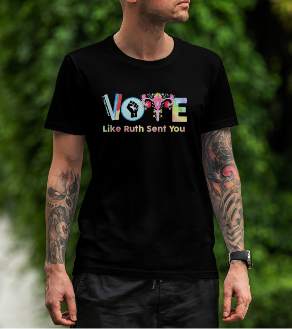 VOTE Like Ruth Sent You Fist Flower Uterus Icons T-Shirt