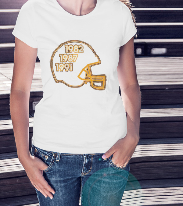 Washington Football Glory Years 1982 1987 1991 Helmet T-Shirt