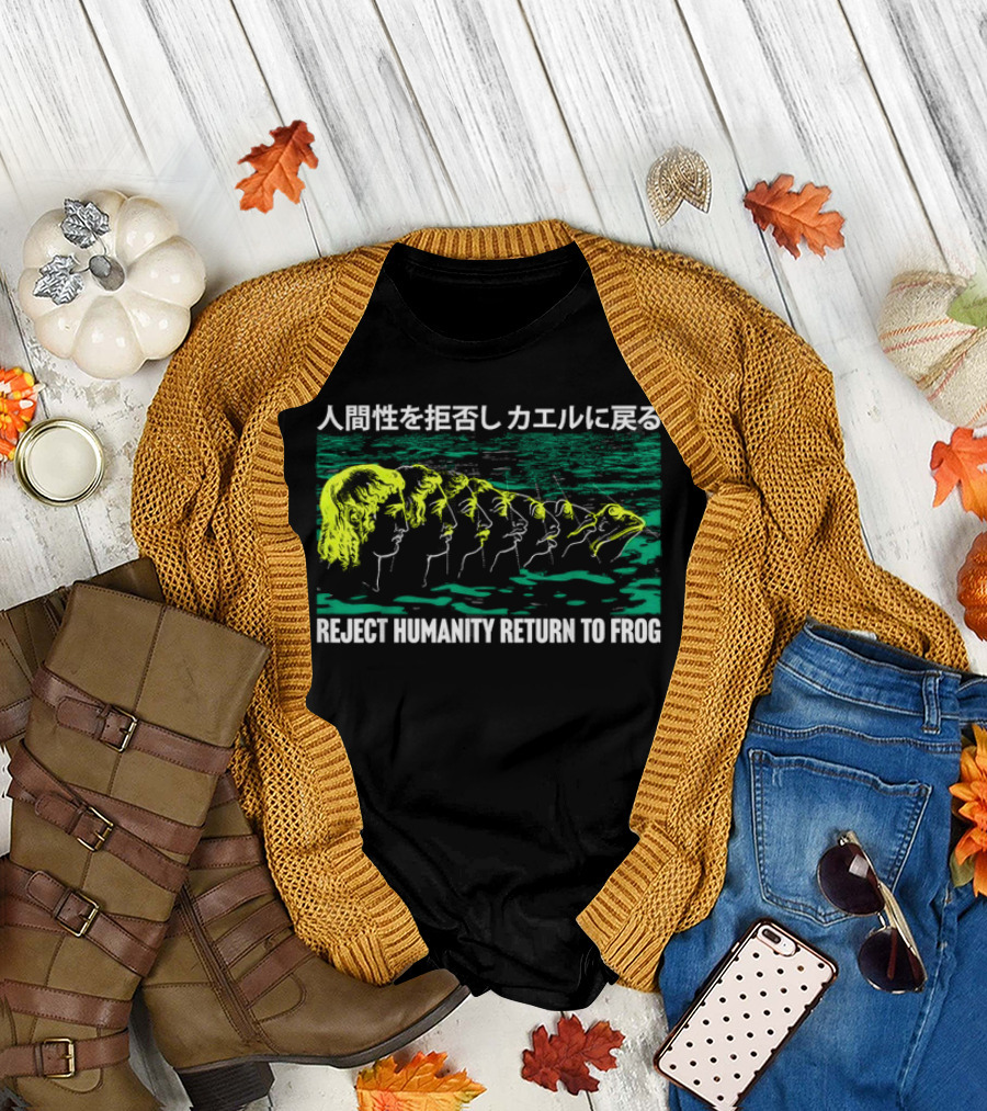 Reject Humanity Return to Frog Japanese Evolution Sequence T-Shirt