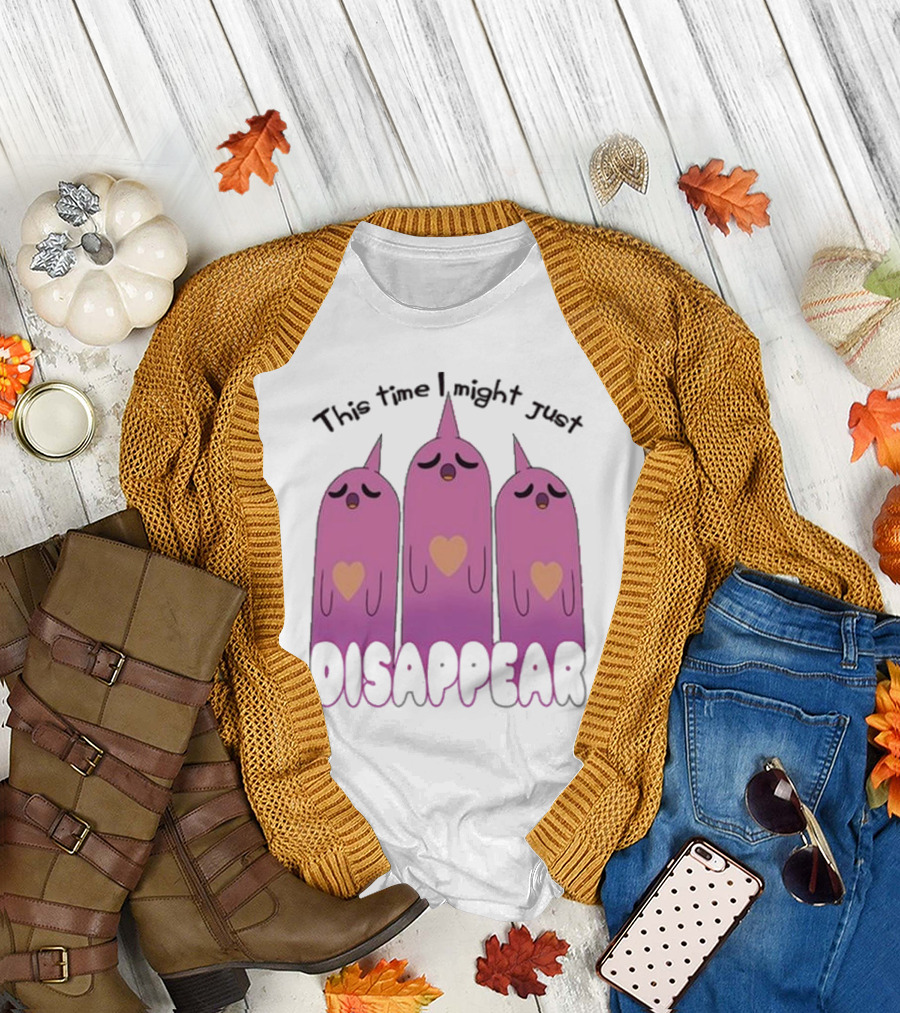 This Time I Might Just Disappear Pink Ghost Trio with Hearts T-Shirt