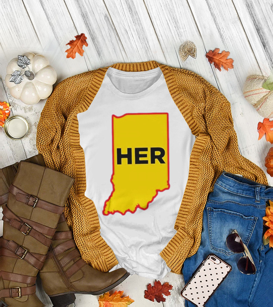HER Indiana Outline Dave Portnoy 22 T-Shirt