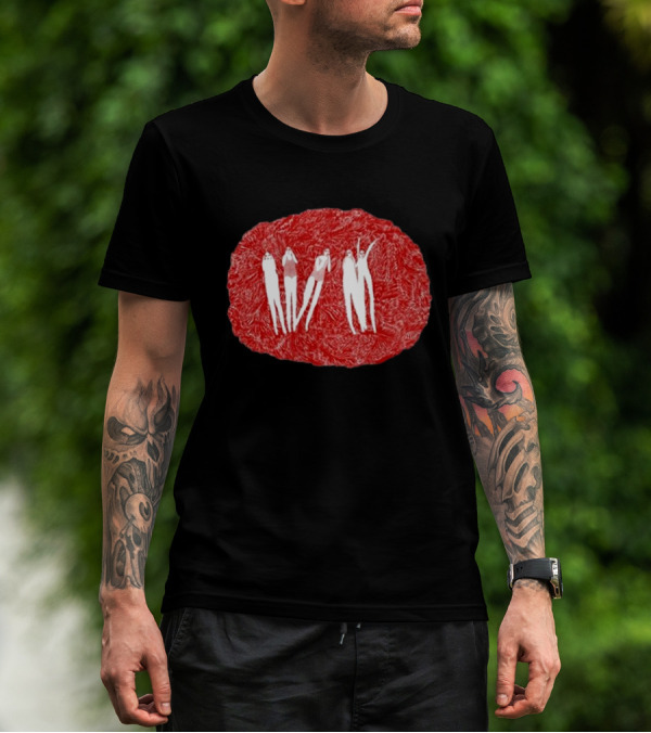 Burn Your Fire For No Witness Silhouettes On Red Texture T-Shirt