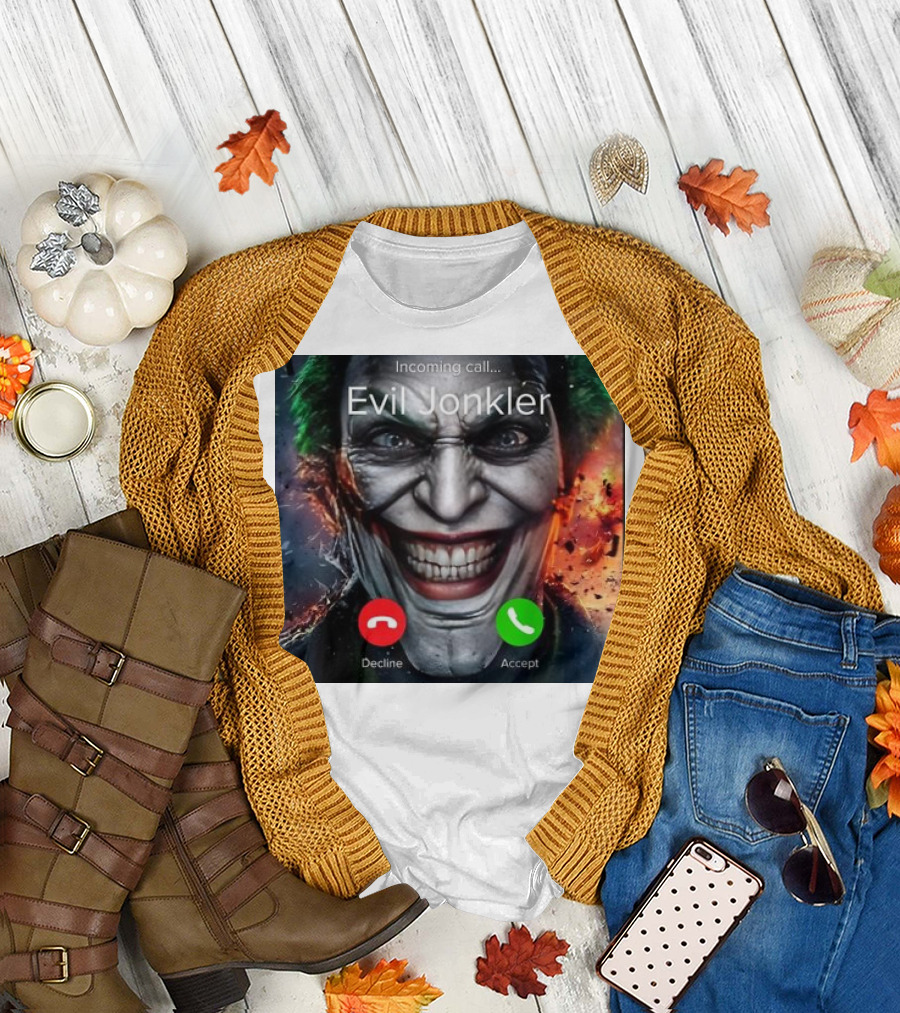 Evil Jonkler Incoming Call Horror Humor Halloween T-Shirt