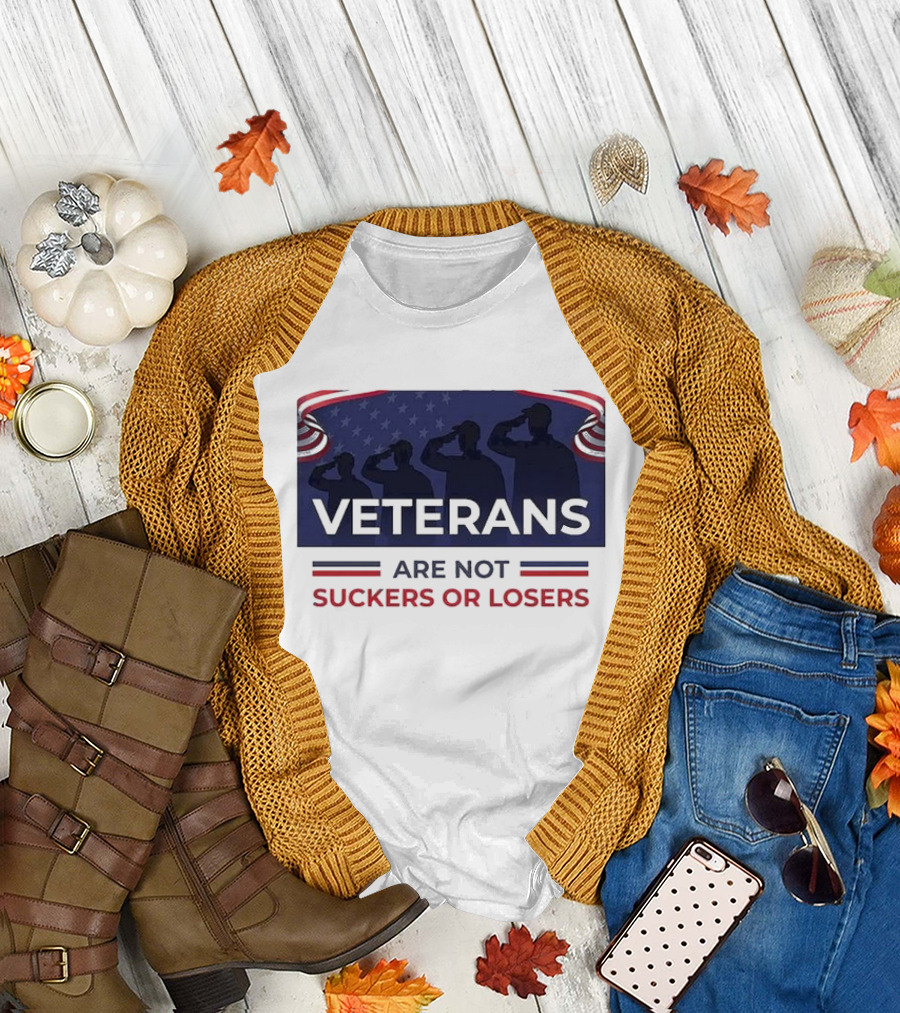 Veterans Are Not Suckers Or Losers Salute Silhouette T-Shirt