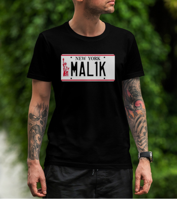 New York Mal1k License Plate Statue Of Liberty T-Shirt