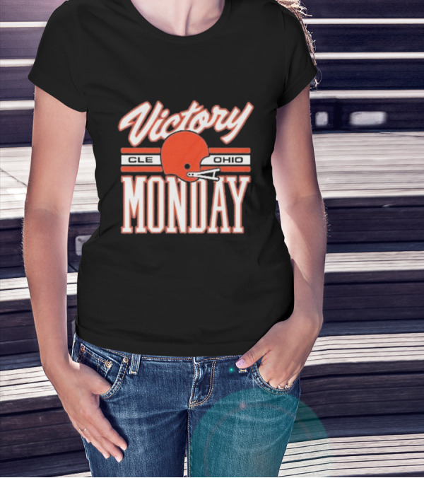 Victory Monday Cle Ohio Football Helmet T-Shirt