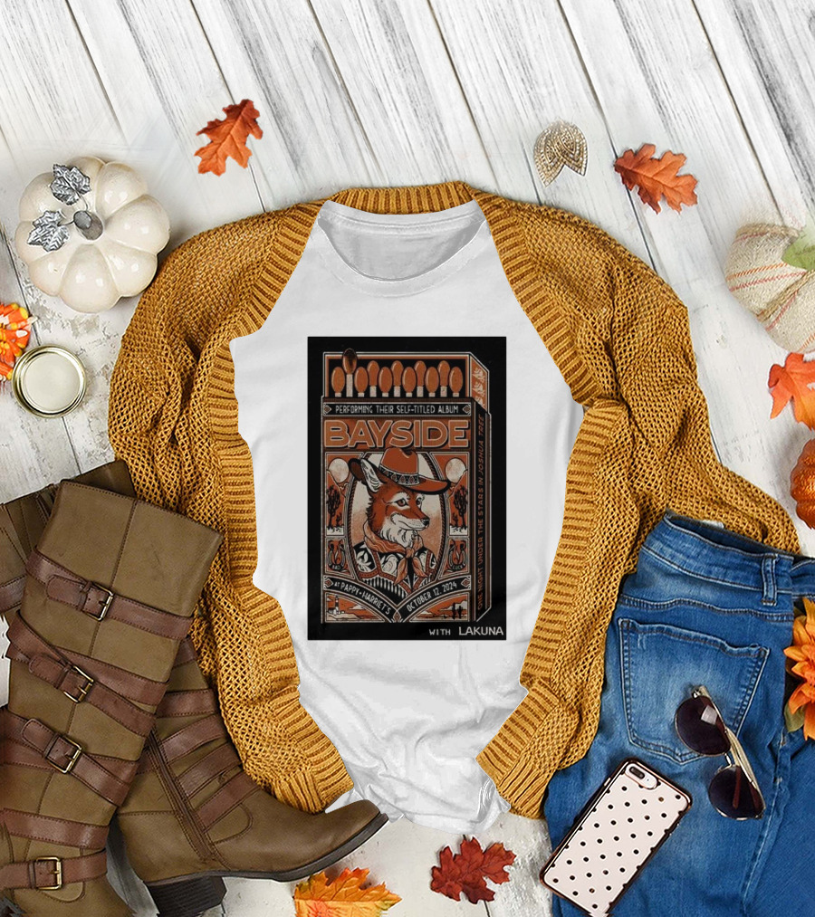 Bayside October 12 2024 Pappy and Harriet's Joshua Tree with Lakuna Self-Titled Album Performance T-Shirt
