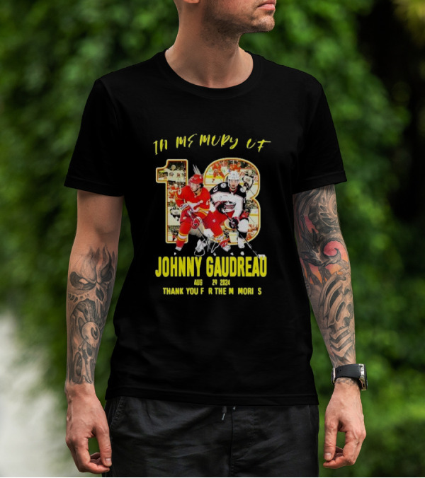 Johnny Gaudreau 13 In Memory Thank You For The Memories Aug 29 T-Shirt