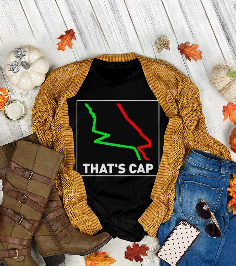 James Pettus That's Cap Red and Green Zigzag Lines T-Shirt
