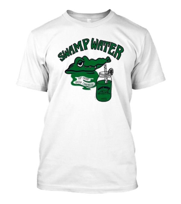 Swamp Water Alligator Green Chartreuse Jar Cartoon T-Shirt