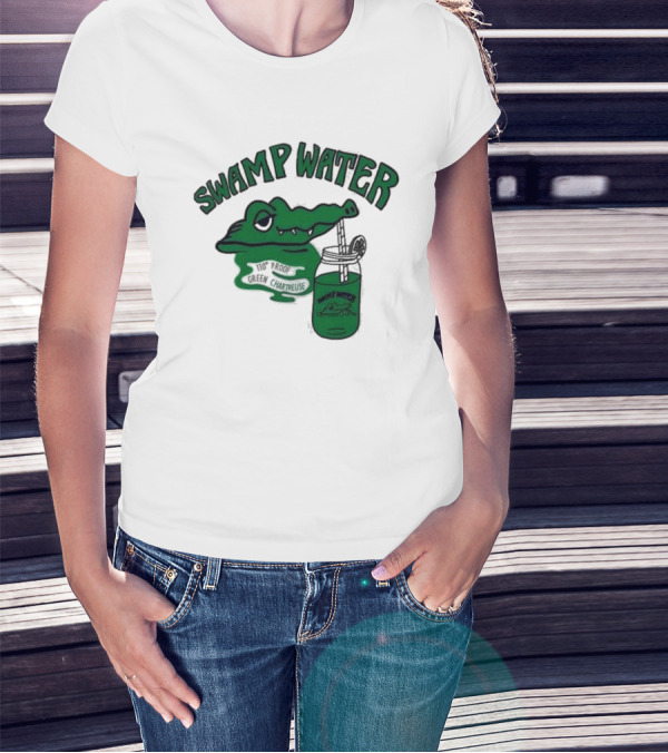 Swamp Water Alligator Green Chartreuse Jar Cartoon T-Shirt