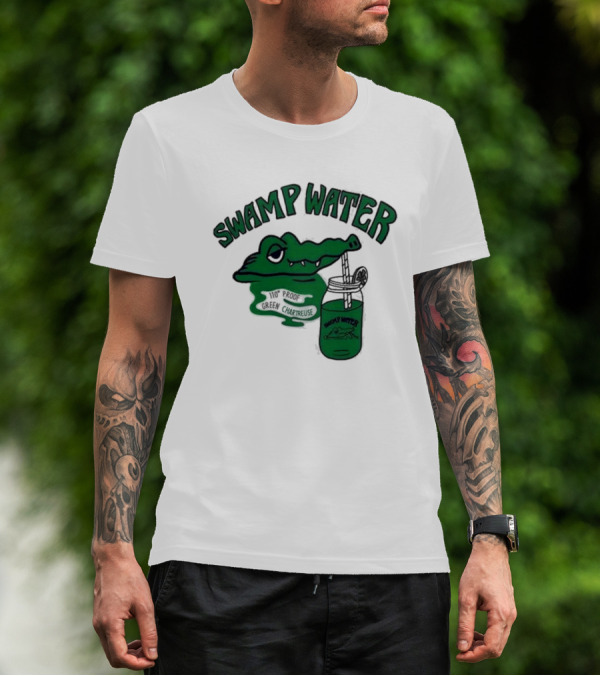 Swamp Water Alligator Green Chartreuse Jar Cartoon T-Shirt