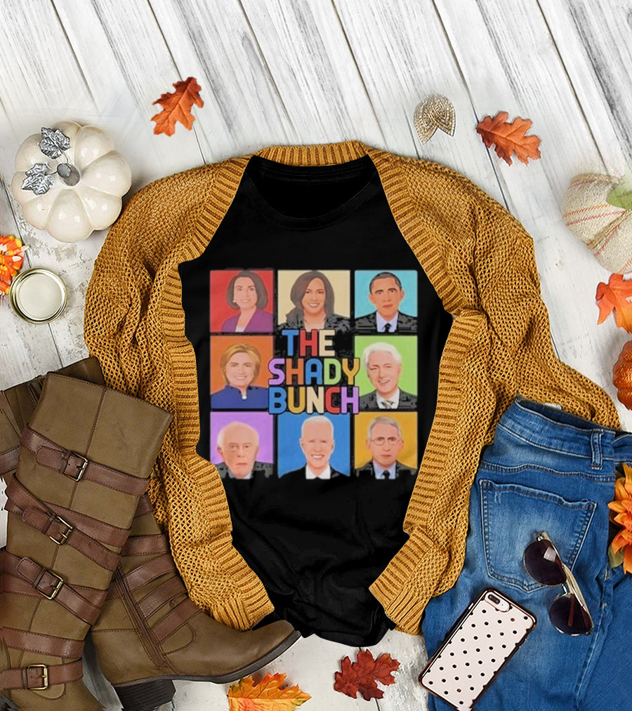 Untamedusa Store The Shady Bunch Political Portraits Face Grid T-Shirt
