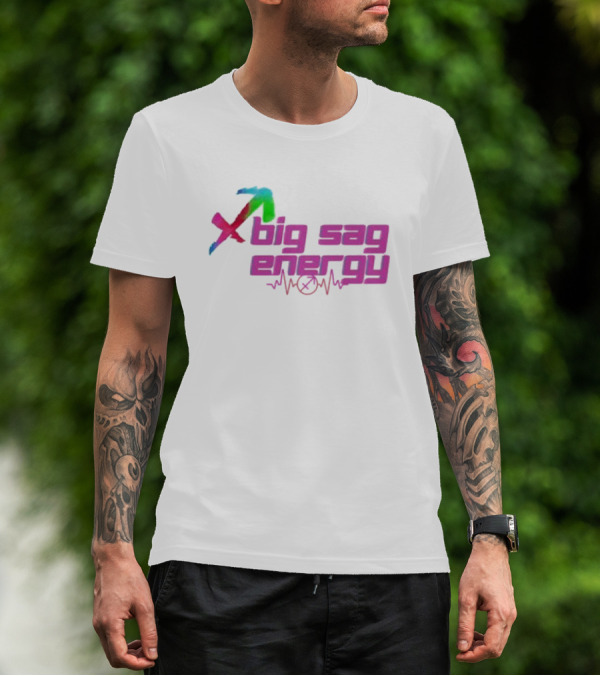 Bronxology Sagittarius Arrow Big Sag Energy With Heartbeat T-Shirt