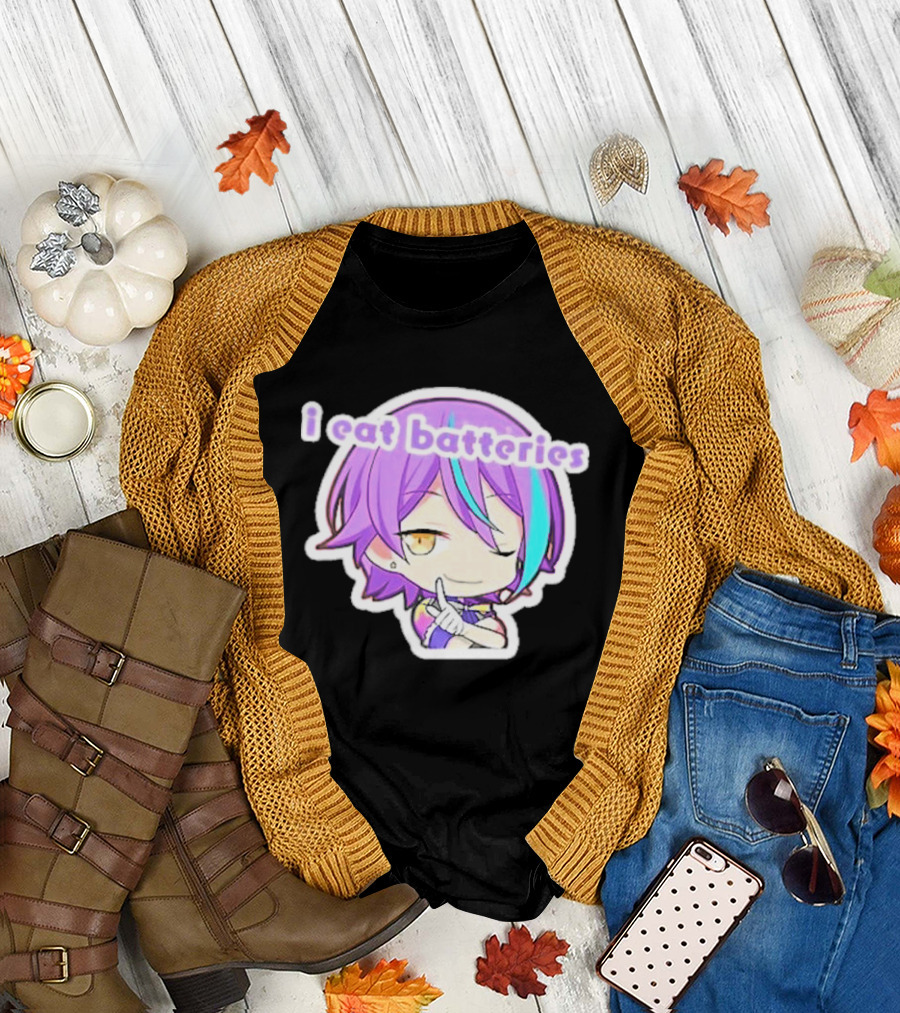 Rui Kamishiro I Eat Batteries Project Sekai Chibi Character T-Shirt