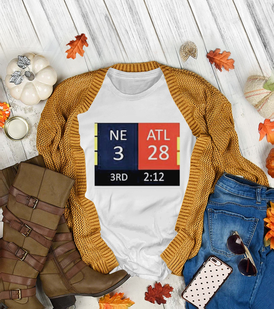 Cowboys Fan Wearing NE 3 ATL 28 3RD 2:12 T-Shirt