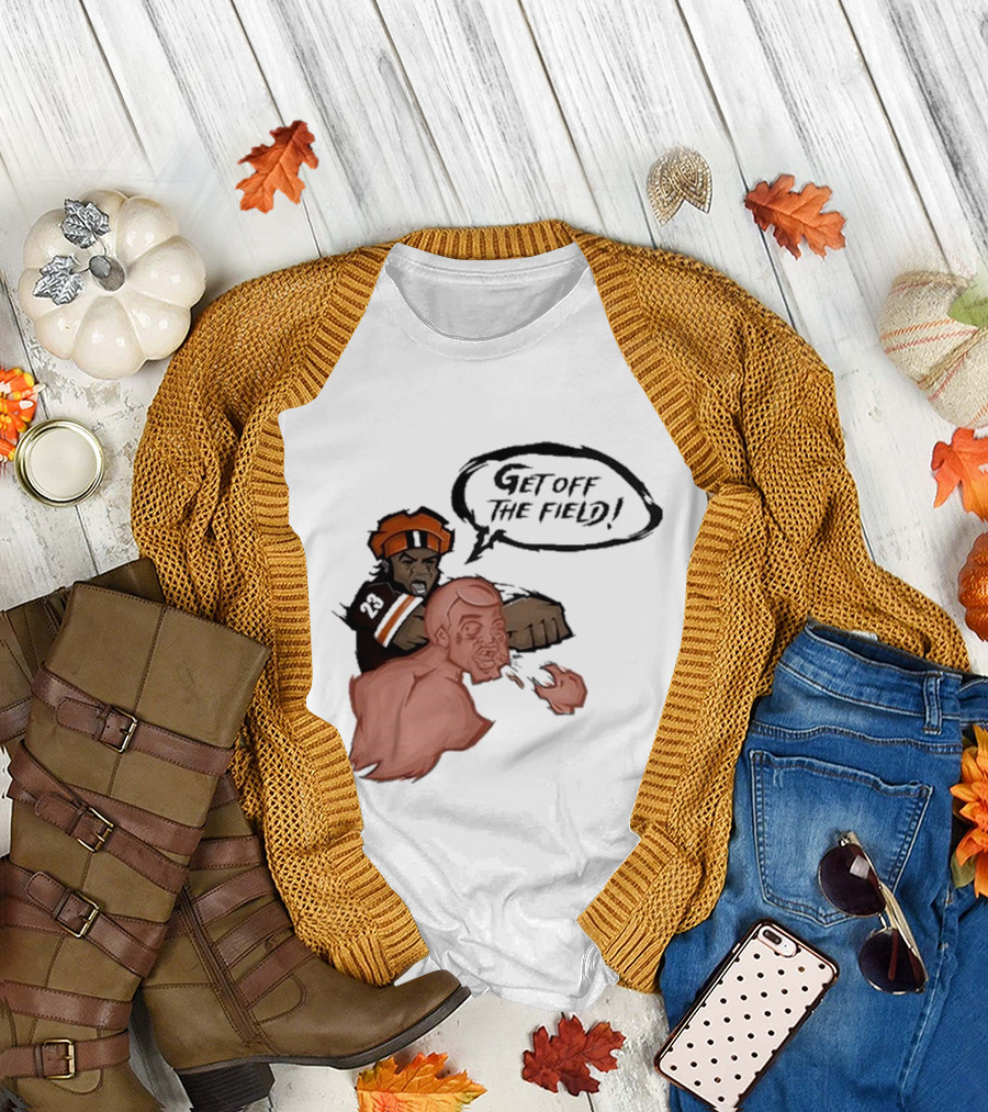 Get Off The Field Dawg Pound Player Punching Opponent T-Shirt