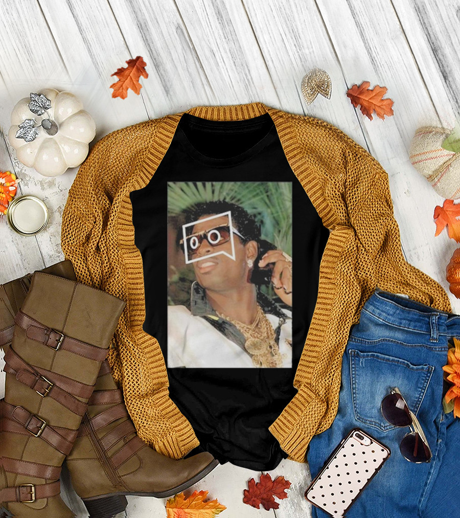 Lebron James Deion Sanders Image with Bold Glasses T-Shirt