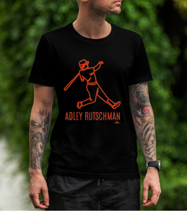 Adley Rutschman Baseball Swing Retro Line T-Shirt