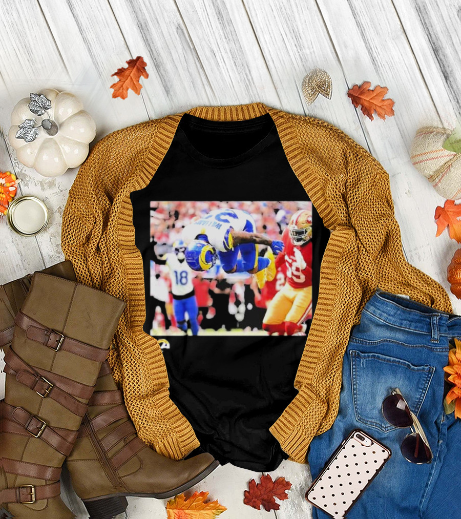 Kyren Williams Los Angeles Rams NFL Action Jump vs 49ers Week 3 T-Shirt