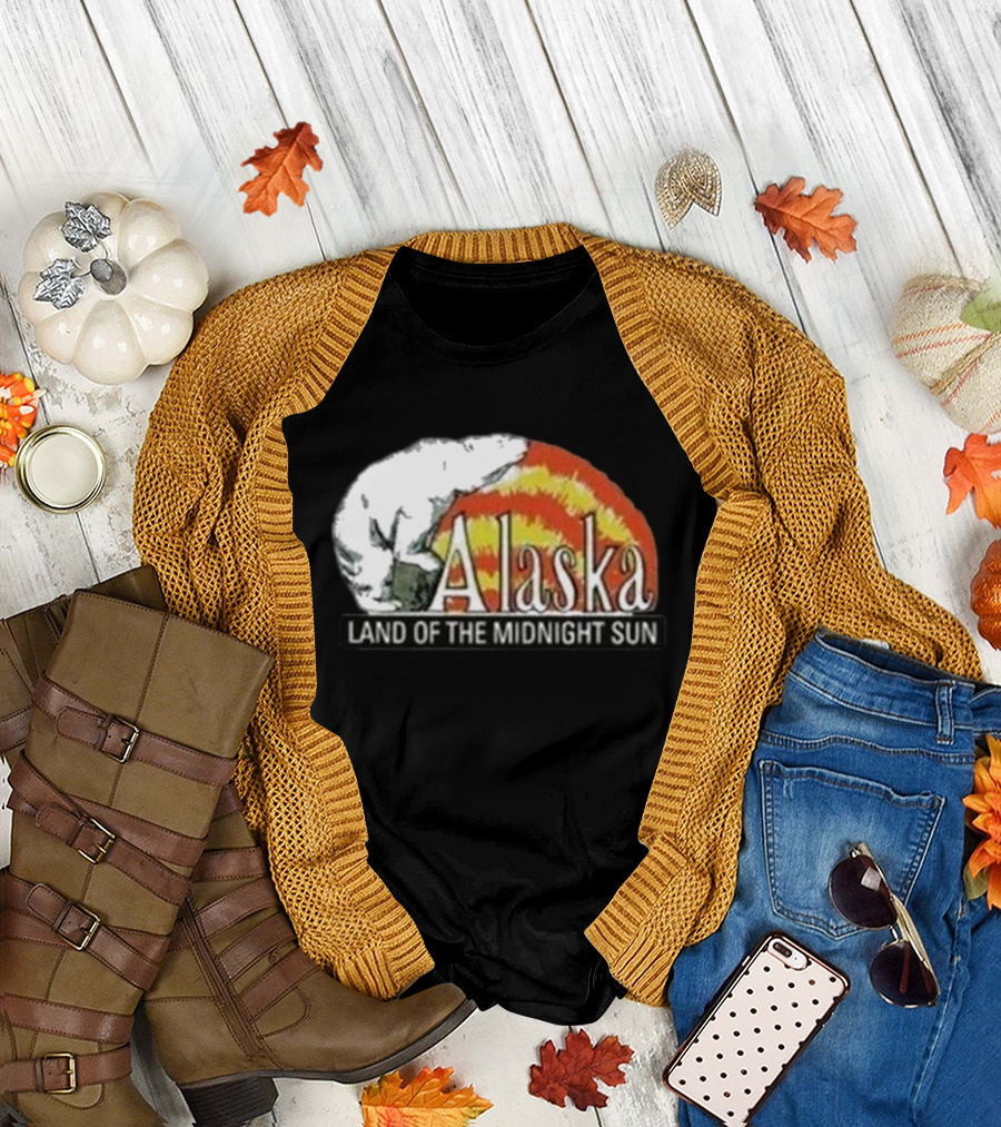 Alaska Land of the Midnight Sun Polar Bear Arctic Anchorage Denali T-Shirt