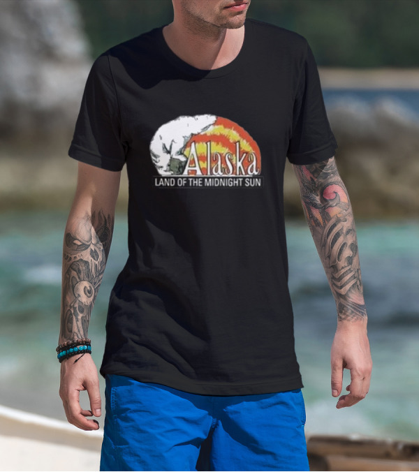 Alaska Land Of The Midnight Sun Polar Bear Arctic Anchorage Denali T-Shirt