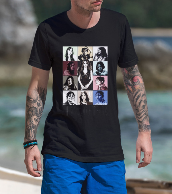 Fuzeprint Jenna Ortega Nine Eras Collage T-Shirt