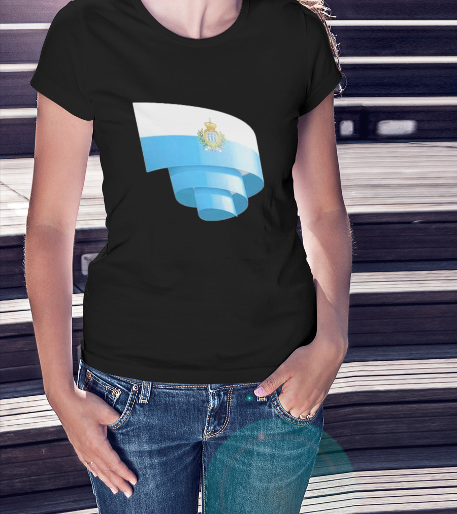 Krause San Marino Flag Sammarinese Day Football Emblem T-Shirt