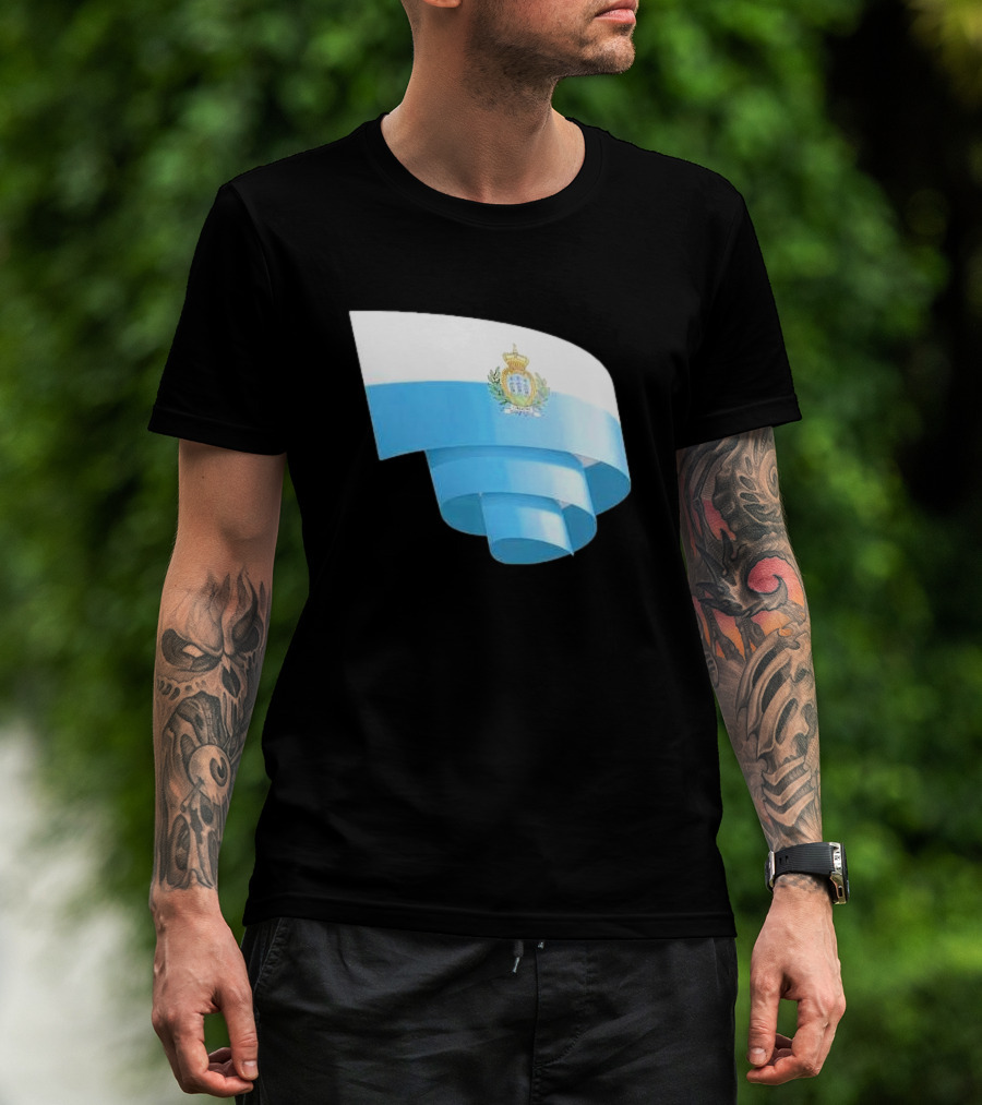 Krause San Marino Flag Sammarinese Day Football Emblem T-Shirt