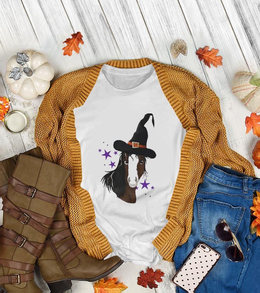 Katie Van Slyke Mini Witch Horse with Stars T-Shirt