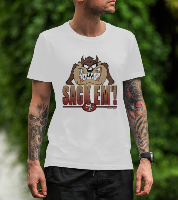 Looney Tunes Taz Sack Em’ San Francisco 49ers SF T-Shirt