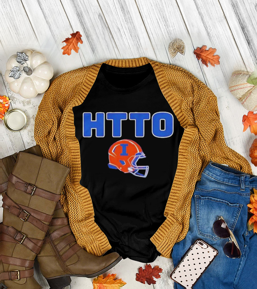 HTTO Illinois Fighting Illini Football Helmet T-Shirt